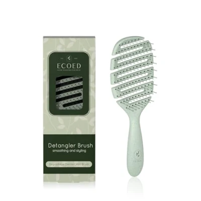 Image of Ecoed Degradable Vented Hair brush,Detangling Brush,Detangler Brush for Curly, Thick, and Straight Hair, Dry Wet Detangling Quickly Detangles Smooths hair,Hair Women Men.