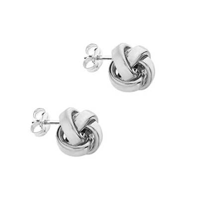 Image of Tuscany Silver Women&#039;s Sterling 12 mm Polished Knot Stud Earrings