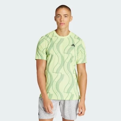 Image of adidas Men&#039;s Club Tennis Graphic Tee, Pulse Lime/preloved Green, M