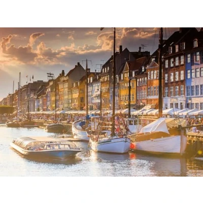 Image of Ravensburger 12000846 Sunset in Copenhagen 500 pieces jigsaw puzzle for adults and kids age 12 years up, Kopenhagen