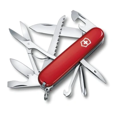 Image of Victorinox Pocket Knife Fieldmaster, 15 Functions, Swiss Made, Multi Tool incl. Purpose Hook, Tin Opener, Scissors, Red