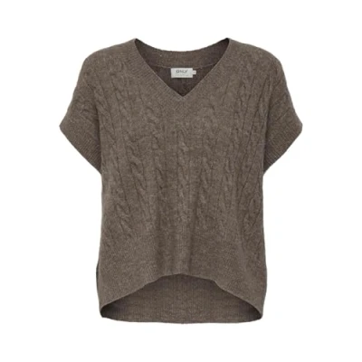 Image of ONLY Women&#039;s Onlmelody Knt Noos Sweater Vest, Caribou/Detail: Melange, L UK