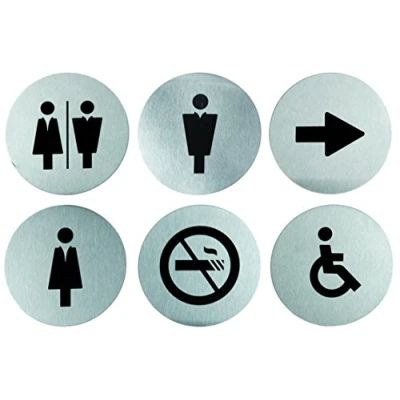 Image of SECURIT Stainless Steel Sign set of 6 pieces, Metal, 10 x 0.2 cm