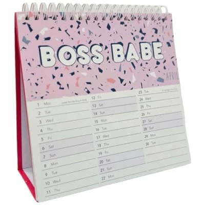 Image of PaulStore 2025 Desk Top Calendar Month to View Flip Over Home Office School Square Planner (Girl Power)