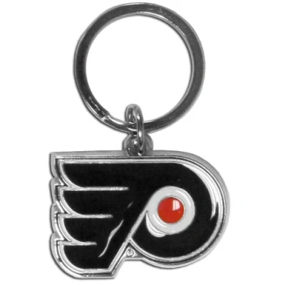 Image of Siskiyou NHL Sports Fan Shop Philadelphia Flyers Chrome &amp; Enameled Key Chain One Size Team Colors