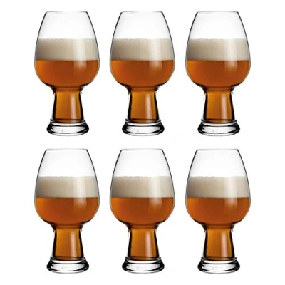 Image of Luigi Bormioli Birrateque Set of 6 Wheat Weiss Glasses 780ml / 78cl 26 ½ oz Craft Beer Style Design Lead Free Crystal Glass Break &amp; Dishwasher Safe