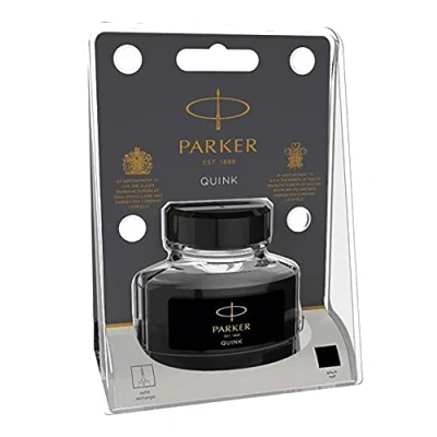 Image of Parker QUINK Fountain Pen Ink Bottle Black 57 ml Refill Blister Pack