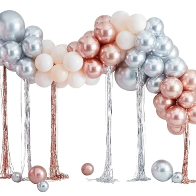 Image of Ginger Ray Mixed Metallics DIY Balloon Arch Kit with Streamers Party Decorations 95 Pack