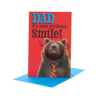 Image of UK Greetings Birthday Card for Dad Funny Bear Design