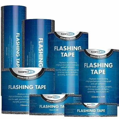 Image of Bond It Flashing Tape 225mm x 3Metres Peel &amp; Seal self Adhesive That&#039;s Weatherproof, Tough, Flexible Easy to use. Great for roof Repairs! Choice of Widths Lengths, Black, BDF011