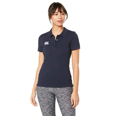 Image of Canterbury Women&#039;s Waimak Cotton Polo Shirt Rugby Casual Top For Long Lasting Comfort, Navy, 6