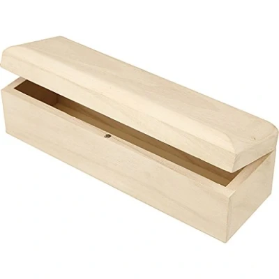 Image of CREATIV 577330 1 Piece Wooden Oblong Box Magnetic Catch Lift Up Lid, Wood