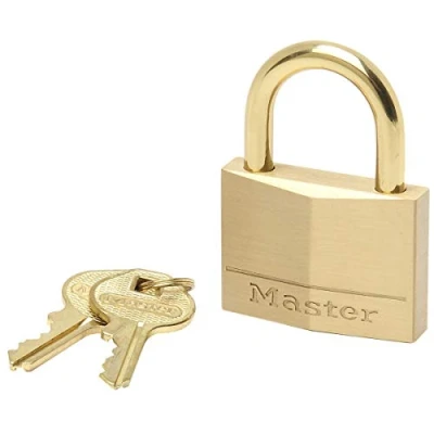Image of Master Lock 655EURD Key Padlock with Brass Body and Shackle, Gold, 6,8 x 5,5 1,4 cm