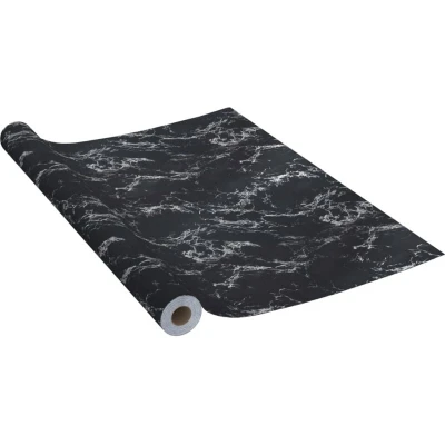 Image of vidaXL Self adhesive Furniture Film Black Stone 500x90 cm PVC