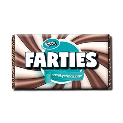 Image of Farties Chocolate Bar with Novelty Joke Wrapper Funny Rude Gift Birthday Present (Chocolate Included)