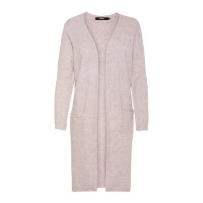Image of Vero Moda Women&#039;s Vmdoffy Ls Long Open Cardigan Noos, Pink (Wood Rose Detail: Melange), M
