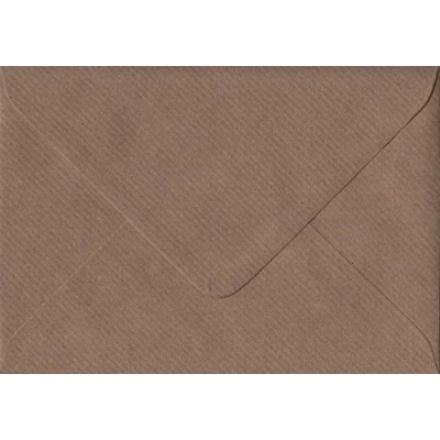 Image of Brown Ribbed G6 125mm x 175mm Gummed Small Colour Card Envelopes 100gsm (Pack of 25)