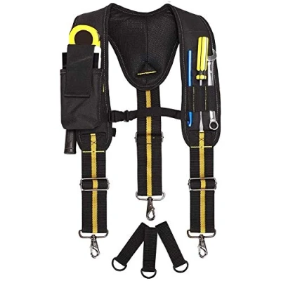 Image of Tool Belt Suspenders,Heavy Duty Electrician Belts,Multi Pockets Electrician&#039;s Bag with Lumbar Support for Carpenter Work Suspension Rig
