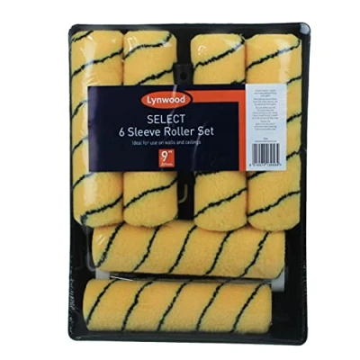 Image of 2 x Lynwoods 9&quot; Select Paint Roller Set and 6 Tiger Stripe Sleeves RT936