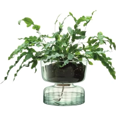 Image of LSA Canopy Self Watering Planter H13cm Recycled/Part Optic 1 unit Recycled Glass CQ15