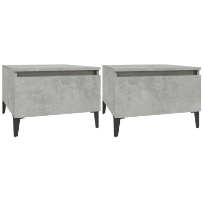 Image of vidaXL Side Tables 2 pcs Concrete Grey 50x46x35 cm Engineered Wood