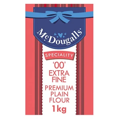 Image of McDougalls 00 Grade Premium Plain Flour Finely Milled For Smoother Results, 1 kg Bag (Pack of 1)