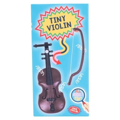 Image of The Worlds Smallest Violin Novelty Funny Gift Toy. All Things Tiny Includes Miniature Silent and Bow. Great for Secret Santa Joke Gifts.