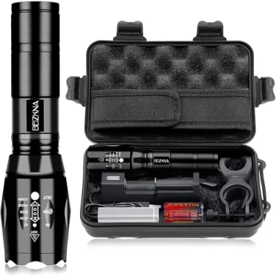 Image of LED Torch Rechargeable 2000 Lumen Zoomable Torches Super Bright Flashlight L2 CREE Adjustable Focus 2400 mAh IP65 Waterproof Handheld Pocket Tactical Touch Light for Cycling Camping Hiking Outdoor