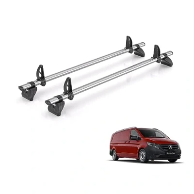 Image of Rhino Roof Rack for Mercedes Vito 2015+ [Fits: (W447)] 2 Bars + Loadstops RA2FL/KLS2