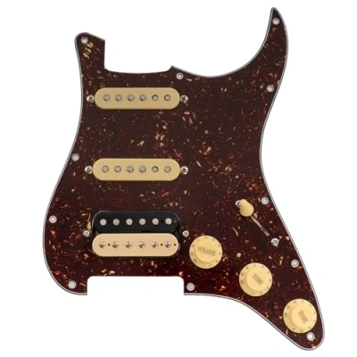 Image of Musiclily Pro SE ST HSS 60SE Pre wired Standard Pickguard with Alnico 5 Magnet Pickups Way Super Switch for Style Electric Guitar, 4ply Tortoise Shell