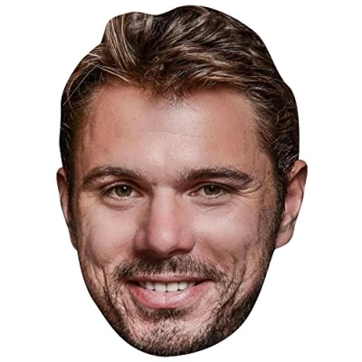 Image of FoxyPrinting STAN WAWRINKA JB Tennis Fancy Dress Cardboard Celebrity Party Face Mask