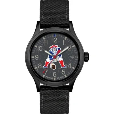 Image of Timex Tribute Men&#039;s NFL Scout 40mm Quartz Fabric Strap, New England Patriots, Modern