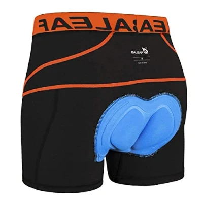 Image of BALEAF Cycling Shorts Mens 4D Padded Mountain Bike Underwear MTB Liner Riding Breathable Bicycle Undershorts Orange M