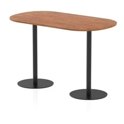 Image of Italia 1800mm Poseur Boardroom Table Walnut Top 1145mm High Black Leg
