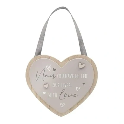 Image of Lesser &amp; Pavey Heart Plaque Nan for Gift Decor Ideal Signs Birthday Gifts Women Men Designed By Love and Affection Lovely Plaques Home Office