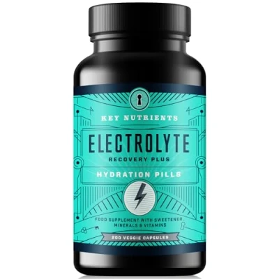 Image of KEY NUTRIENTS Electrolyte Tablets, 200 Capsules, Salt Tablets for Runners, Fasting, Keto, Rapid Hydration &amp; Recovery Pills with Electrolytes, No Sugar, Gluten Free