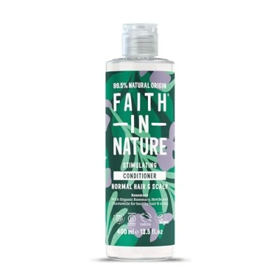 Image of Faith In Nature Natural Rosemary Conditioner, Stimulating for Normal Hair &amp; Scalp, Vegan Cruelty Free, No SLS, Silicones or Parabens, 400ml