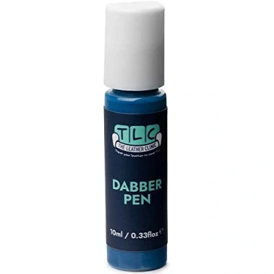 Image of The Leather Clinic &amp; Vinyl Dabber Pen 10ml Touch Up Scratch and Scuff Repair for Sofas, Car Seats, Shoes, Bags Restore Small Areas (Blue)