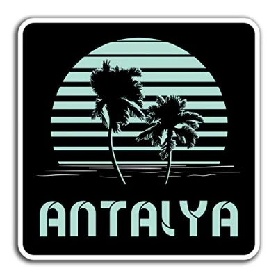Image of 2 x 10cm Antalya Turkey Vinyl Stickers Travel Sticker Laptop Luggage #23937 (10cm Tall)