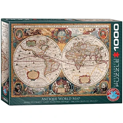 Image of Eurographics 6000 1997 Antique World Map (Orbis Geographica) Puzzle, Various, 48 x 68 cm