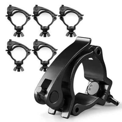 Image of beamz 6x BC50B 50 Quick Release Half Coupler Lighting Clamps Black, 100kg Capacity, Fits 48 51mm Tubes, Ideal for Stage and Theatrical Lighting, Clamps, Clamp