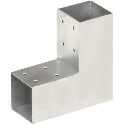 Image of vidaXL Post Connector L Shape Galvanised Metal 71x71 mm