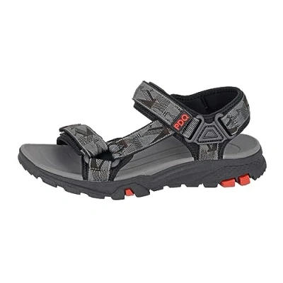 Image of PDQ M561FA 10 Mens Dual Touch Fastening Trail Sandals Grey/Black, size