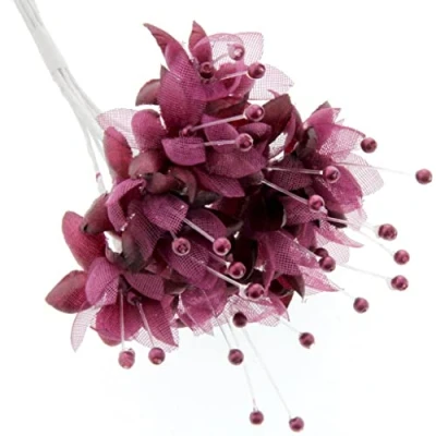 Image of Corsage Creations Pearled Baby&#039;s Breath Burgundy (6 bunches x 12 stems)