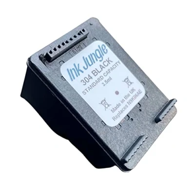 Image of Ink Jungle 304 Black Cartridge For HP DeskJet 2620 2622 2630 2632 2633 2634 3720 3730 3732 3733 3735 3750 3760 3762 3764 ENVY 5010 5020 5030 5032 5050 5055 AMP 130 Printers Replaces