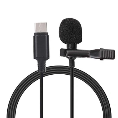 Image of Lapel Mic, DSLR Camera Omnidirectional Condenser Mini Clip On Mic Type C Audio Interface Lavalier Microphone for Mobile Phone