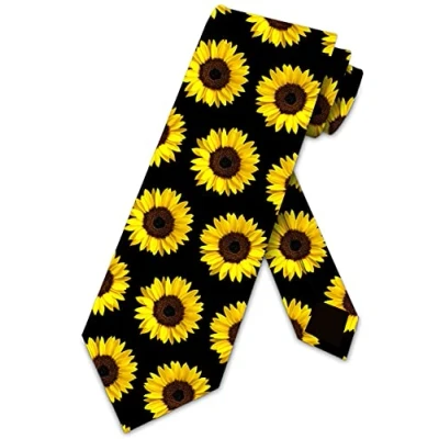Image of Hongfacai Men&#039;s Ties Business Necktie for Men Sunflower Flower Fashion Neck Tie Slim Skinny Xmas Wedding Formal Party (145 x 8 cm)