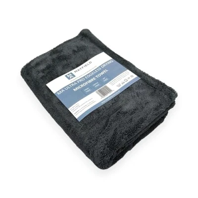 Image of Large Edgeless Drying Towel 1200gsm, 90cm x 70cm, Car Cleaning, Detailing, Super Absorbent, Twisted Microfibre Pile, Heavy, Luxurious