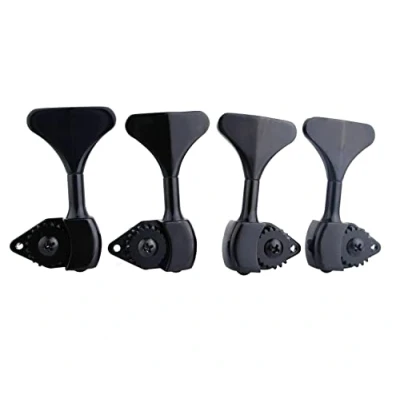 Image of Guyker Bass Machine Head (2R + 2L) 1:20 Ratio Open Gear Tuners Tuning Key Pegs Replacement for Electric Jazz Guitar or Precision Instruments black