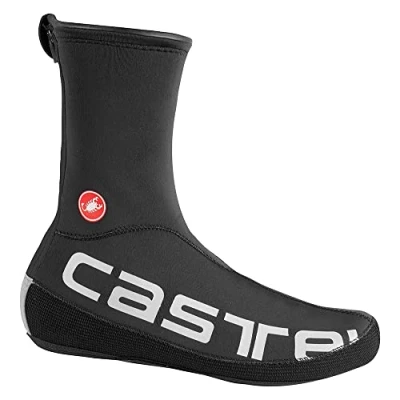 Image of CASTELLI 4520537 010 DILUVIO UL SHOECOVER Shoe covers Men&#039;s BLACK/SILVER REFLEX Size L/XL